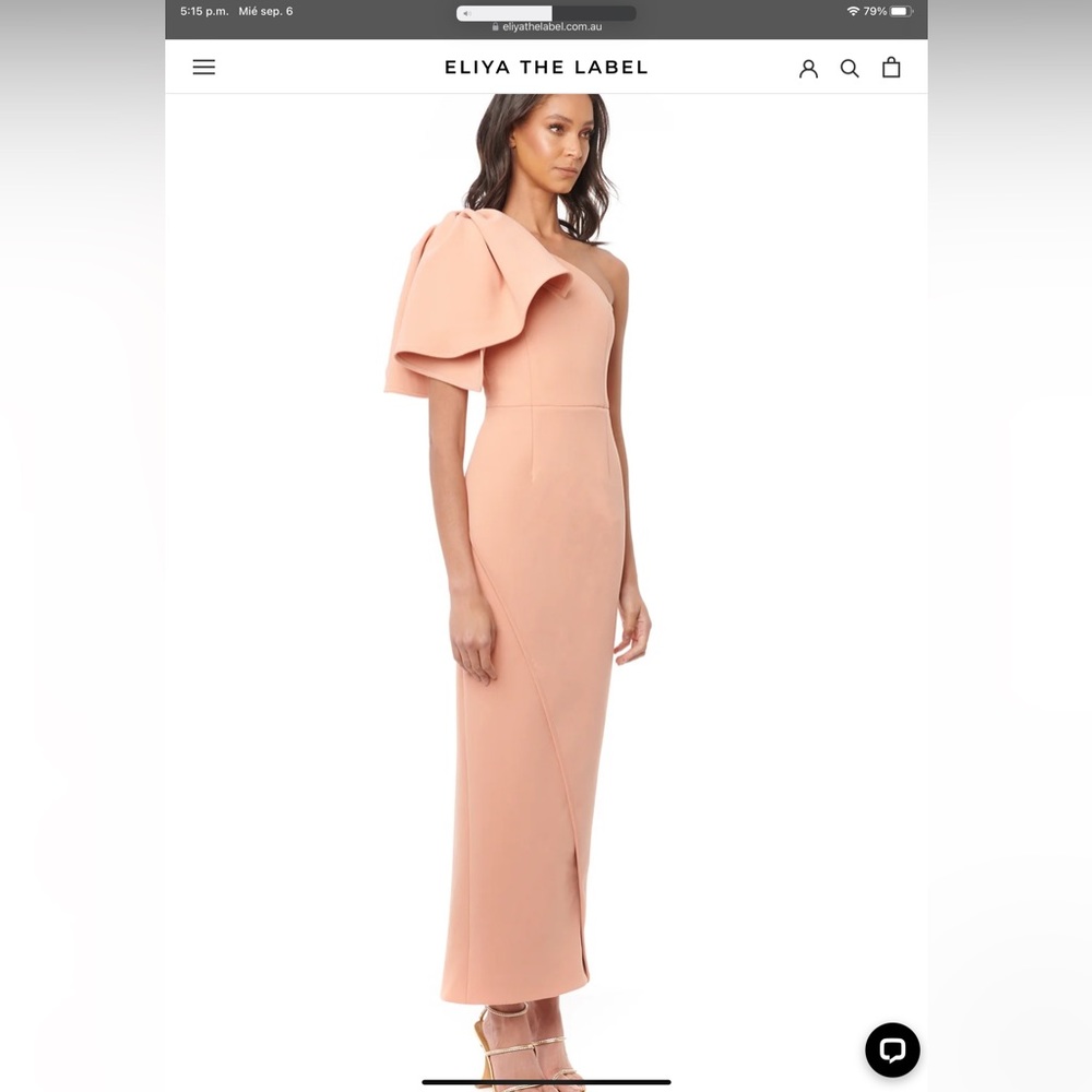 Eliya The Label One-Shoulder Peach Gown